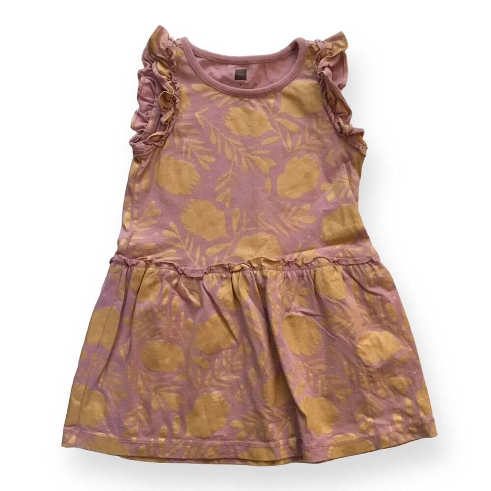 Tea Collection Honey Myrtle Mauve/Gold Floral Dress